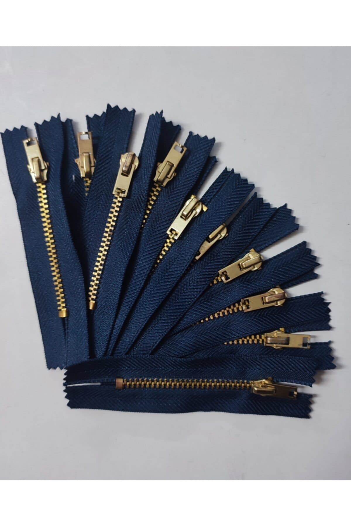 10 Lu Kemik Dişli Fermuar Lacivert 7 Cm