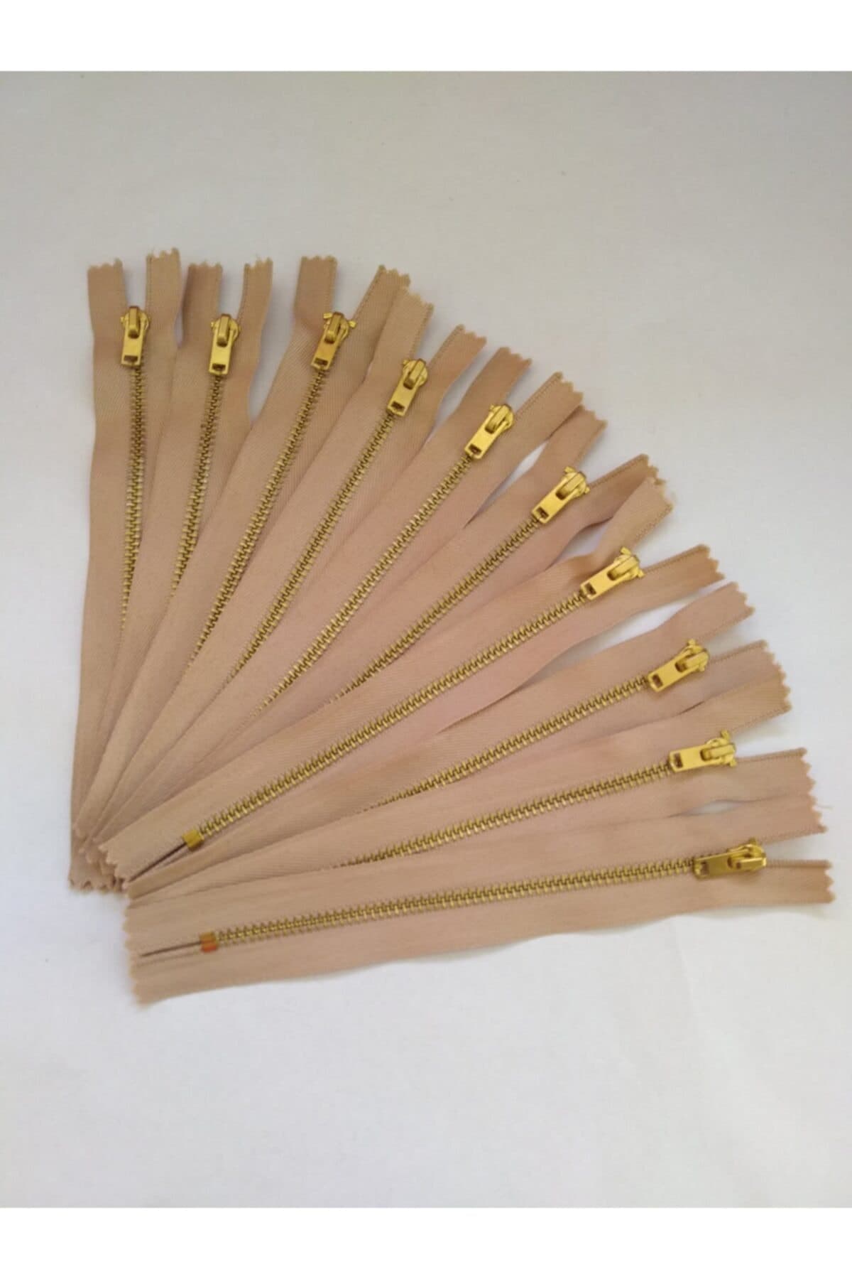 10 Adet 20 Cm Gold Metal Fermuar